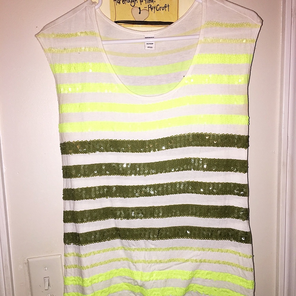 Striped tank top with sequin detail